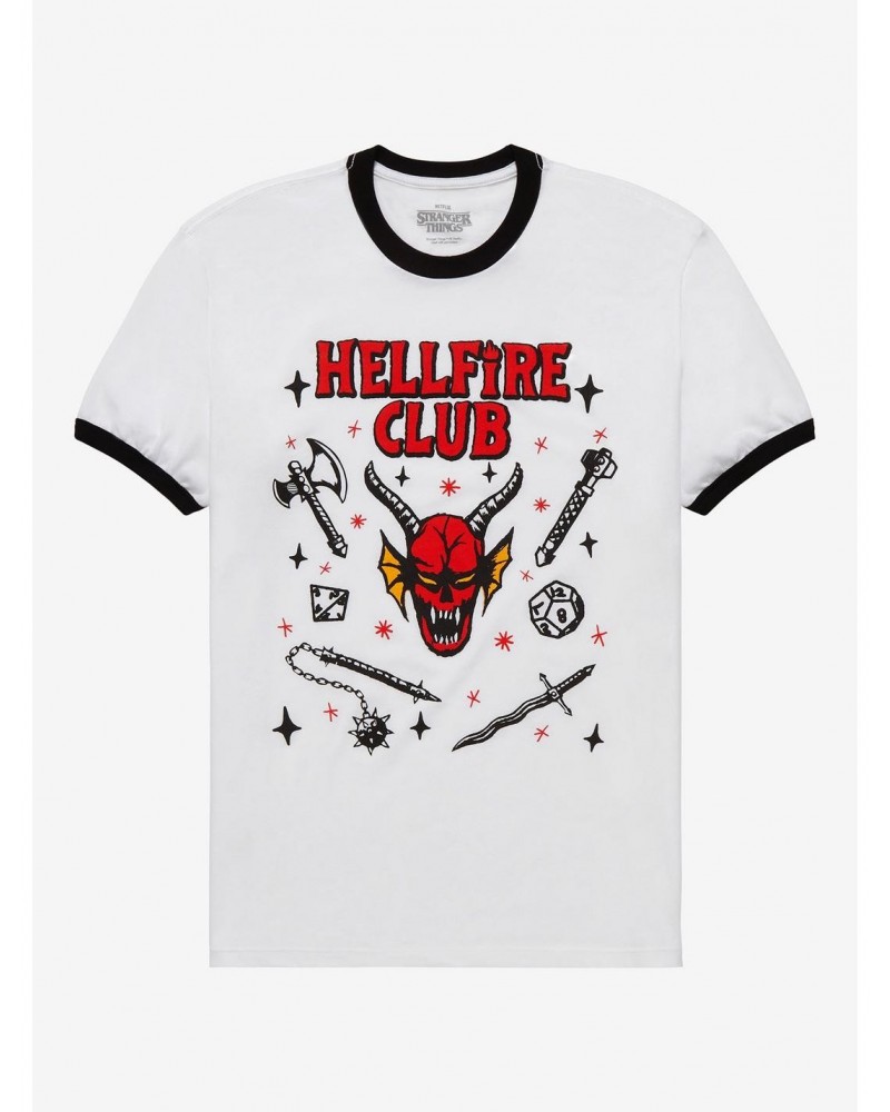 Stranger Things Hellfire Club Ringer T-Shirt $9.32 T-Shirts