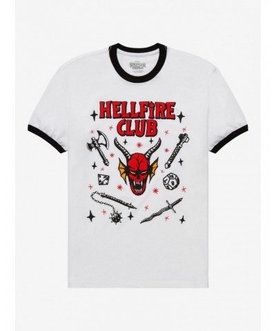 Stranger Things Hellfire Club Ringer T-Shirt $9.32 T-Shirts