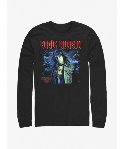 Stranger Things Eddie Munson Hellfire Club Long-Sleeve T-Shirt $12.17 T-Shirts