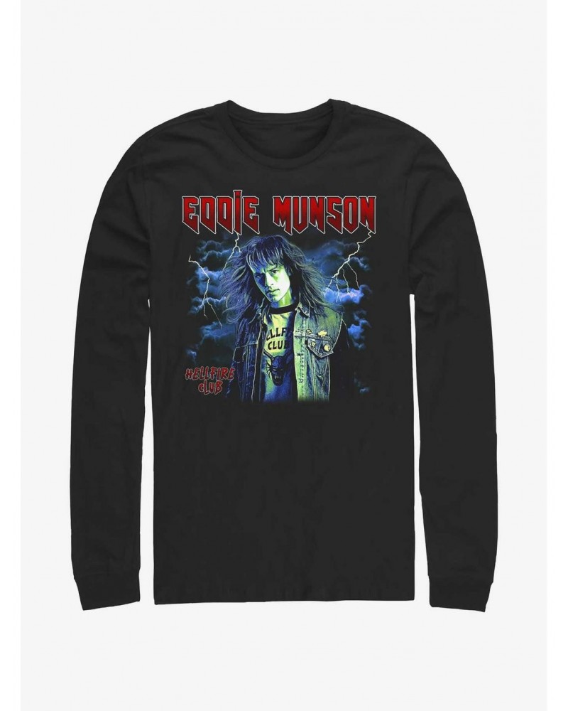 Stranger Things Eddie Munson Hellfire Club Long-Sleeve T-Shirt $12.17 T-Shirts