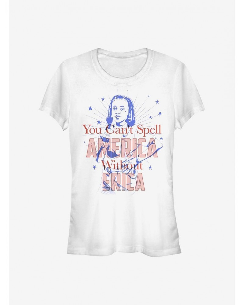 Stranger Things America Erica Girls T-Shirt $7.72 T-Shirts