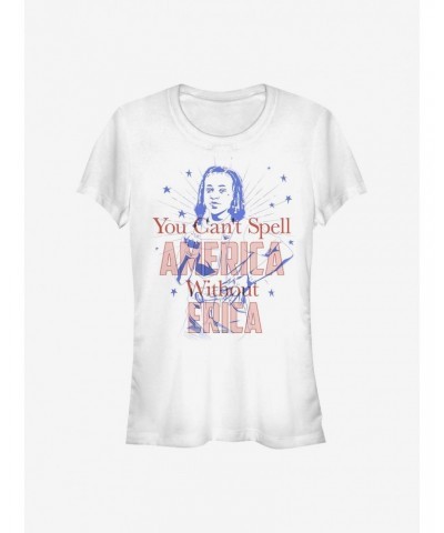 Stranger Things America Erica Girls T-Shirt $7.72 T-Shirts