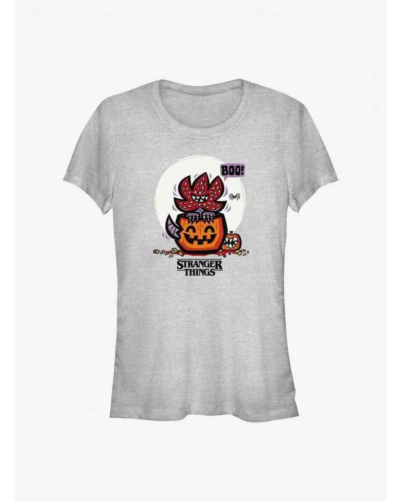 Stranger Things Demodog Jack-O'-Lantern Girls T-Shirt $8.47 T-Shirts