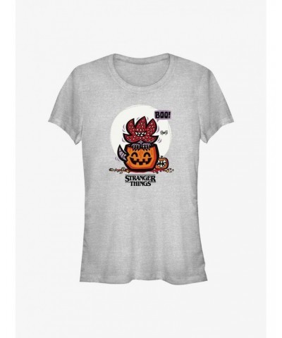 Stranger Things Demodog Jack-O'-Lantern Girls T-Shirt $8.47 T-Shirts