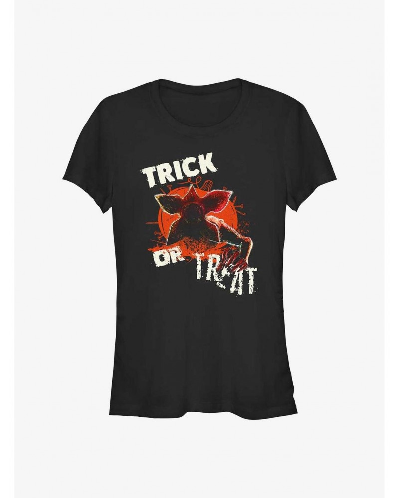 Stranger Things Demogorgon Pumpkin Trick Or Treat Girls T-Shirt $9.46 T-Shirts