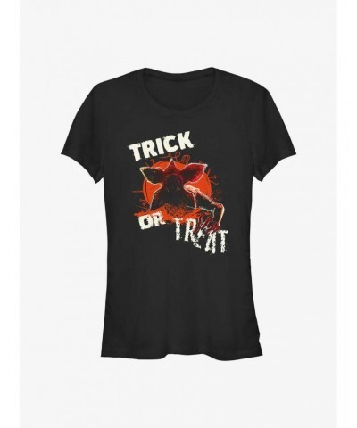 Stranger Things Demogorgon Pumpkin Trick Or Treat Girls T-Shirt $9.46 T-Shirts