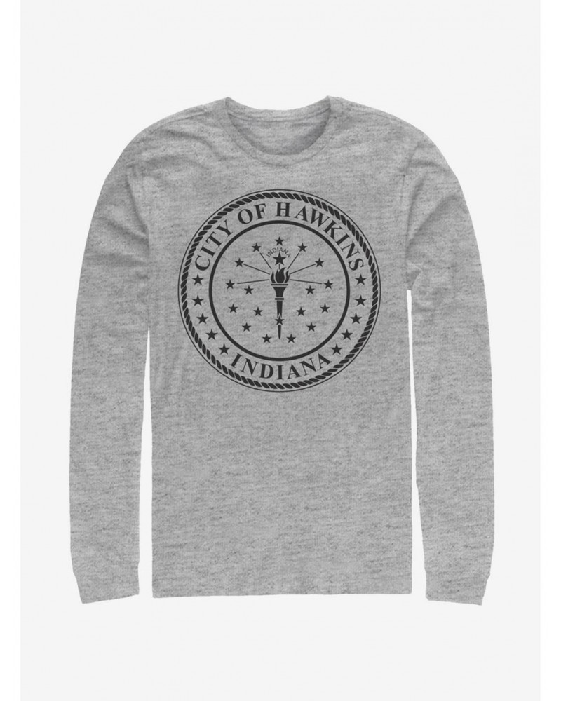 Stranger Things Hawkins City Seal Long-Sleeve T-Shirt $16.12 T-Shirts