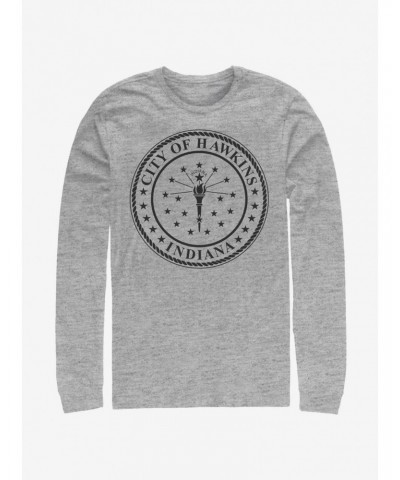 Stranger Things Hawkins City Seal Long-Sleeve T-Shirt $16.12 T-Shirts