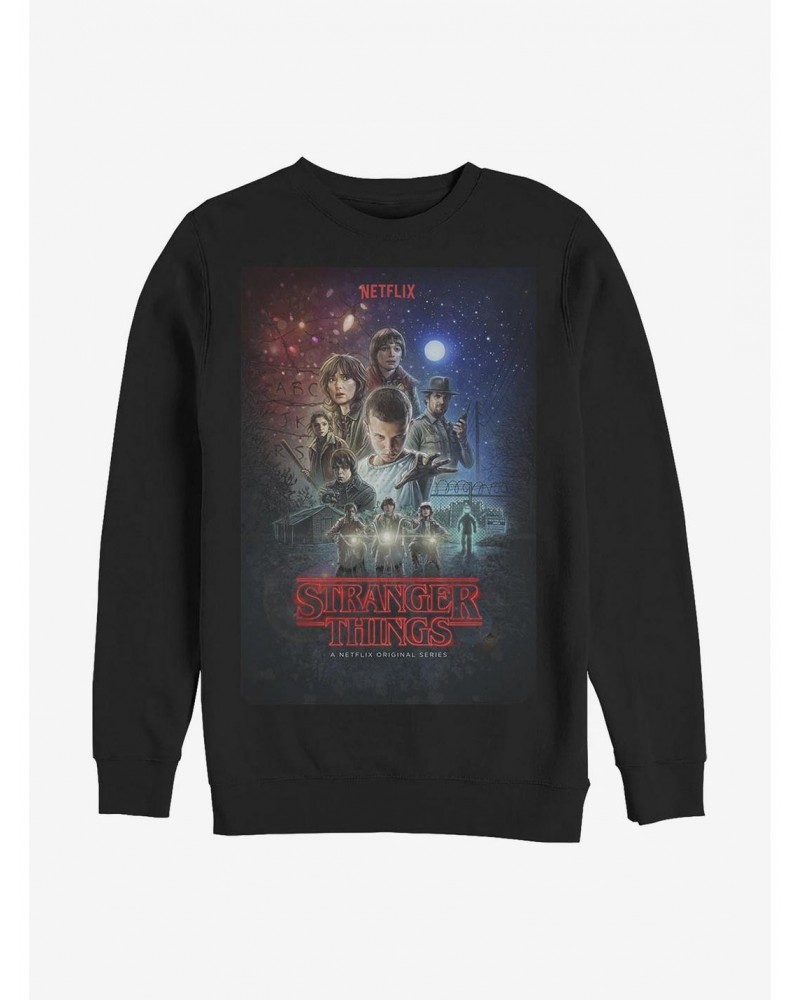 Stranger Things Classic Illustrated Poster Crew Sweatshirt $13.28 Sweatshirts