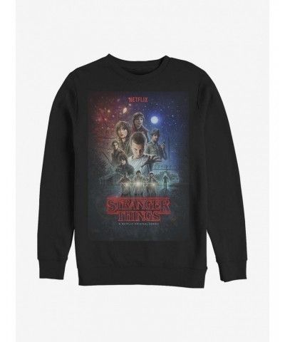 Stranger Things Classic Illustrated Poster Crew Sweatshirt $13.28 Sweatshirts