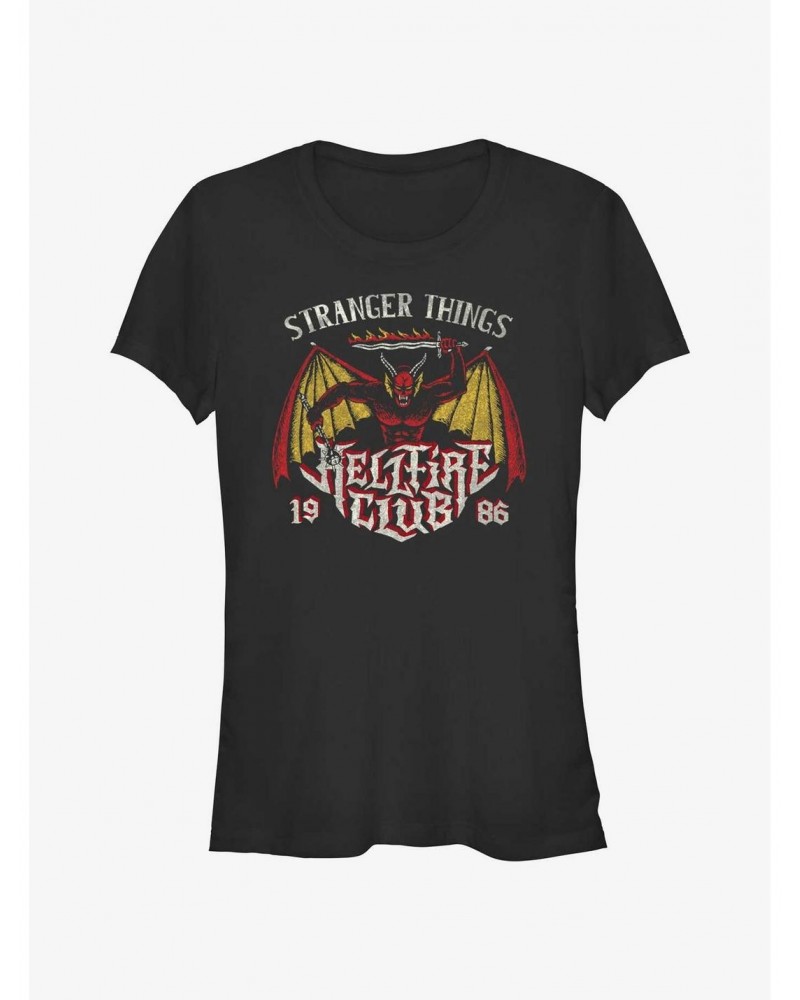 Stranger Things Demon Hellfire Club Girls T-Shirt $9.96 T-Shirts