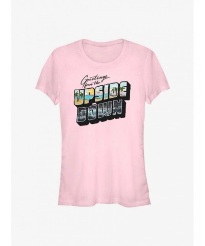 Stranger Things Upside Down Postcard Girls T-Shirt $9.96 T-Shirts