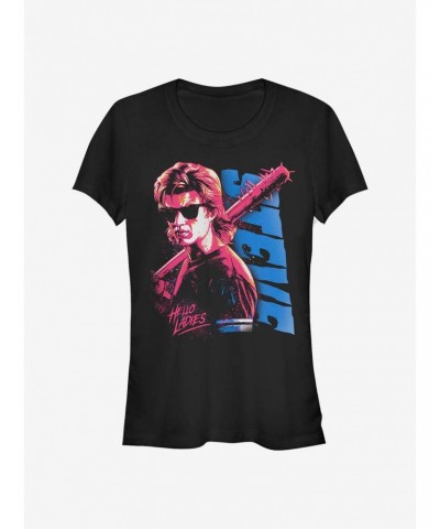 Stranger Things Splatterpunk Steve Girls T-Shirt $11.45 T-Shirts