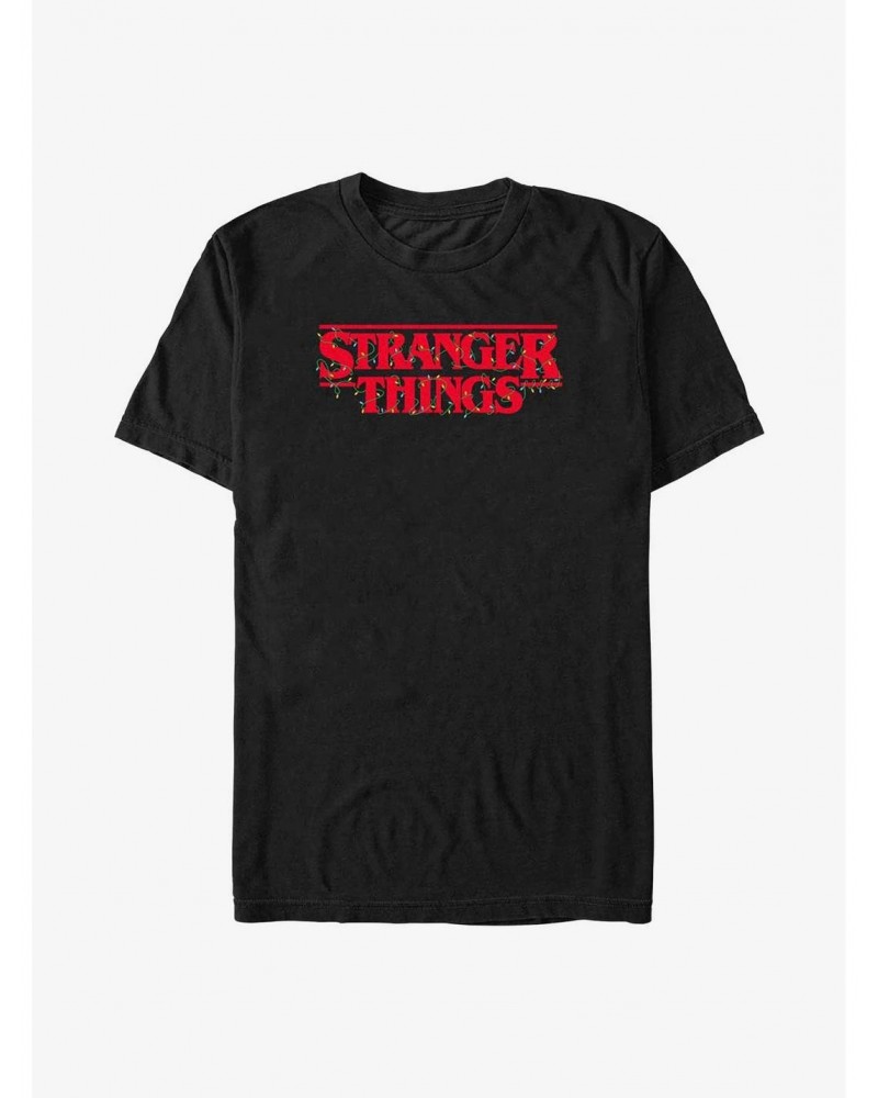 Stranger Things Christmas Lights Logo T-Shirt $8.84 T-Shirts