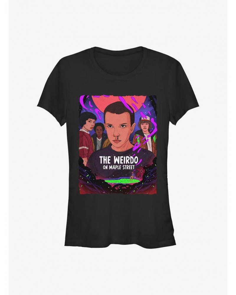 Stranger Things The Weirdo On Maple Street Girls T-Shirt $9.96 T-Shirts