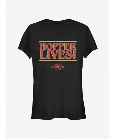 Stranger Things Hopper Lives Russian Girls T-Shirt $10.71 T-Shirts