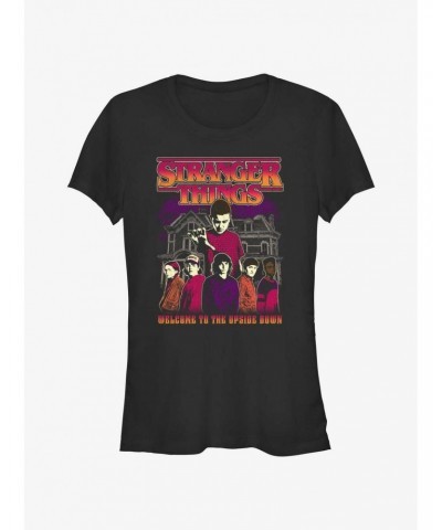 Stranger Things Upside Down Group Girls T-Shirt $11.45 T-Shirts