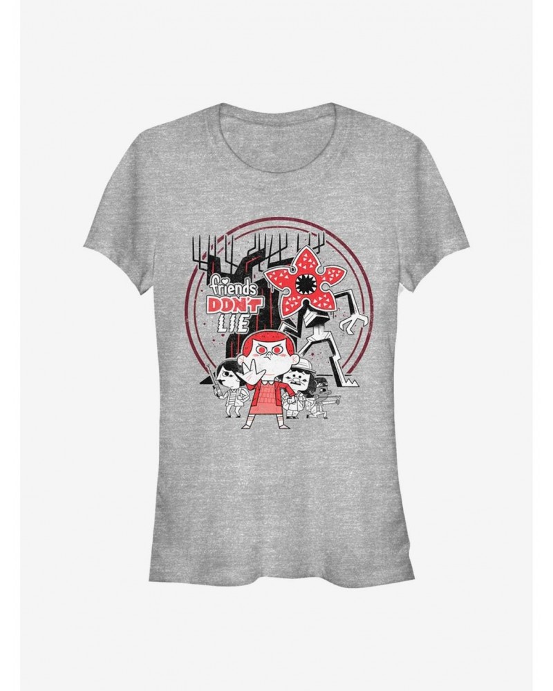 Stranger Things Chibi Things Girls T-Shirt $10.21 T-Shirts