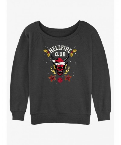 Stranger Things A Hellfire Holiday Girls Slouchy Sweatshirt $16.97 Sweatshirts