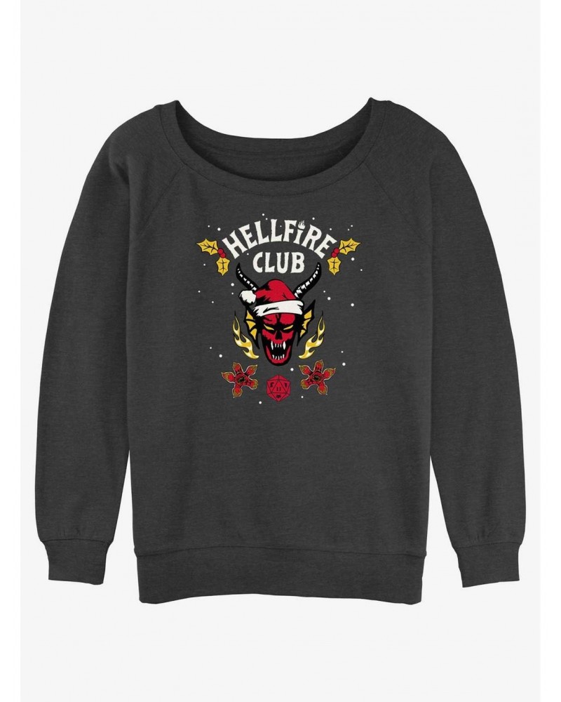 Stranger Things A Hellfire Holiday Girls Slouchy Sweatshirt $16.97 Sweatshirts