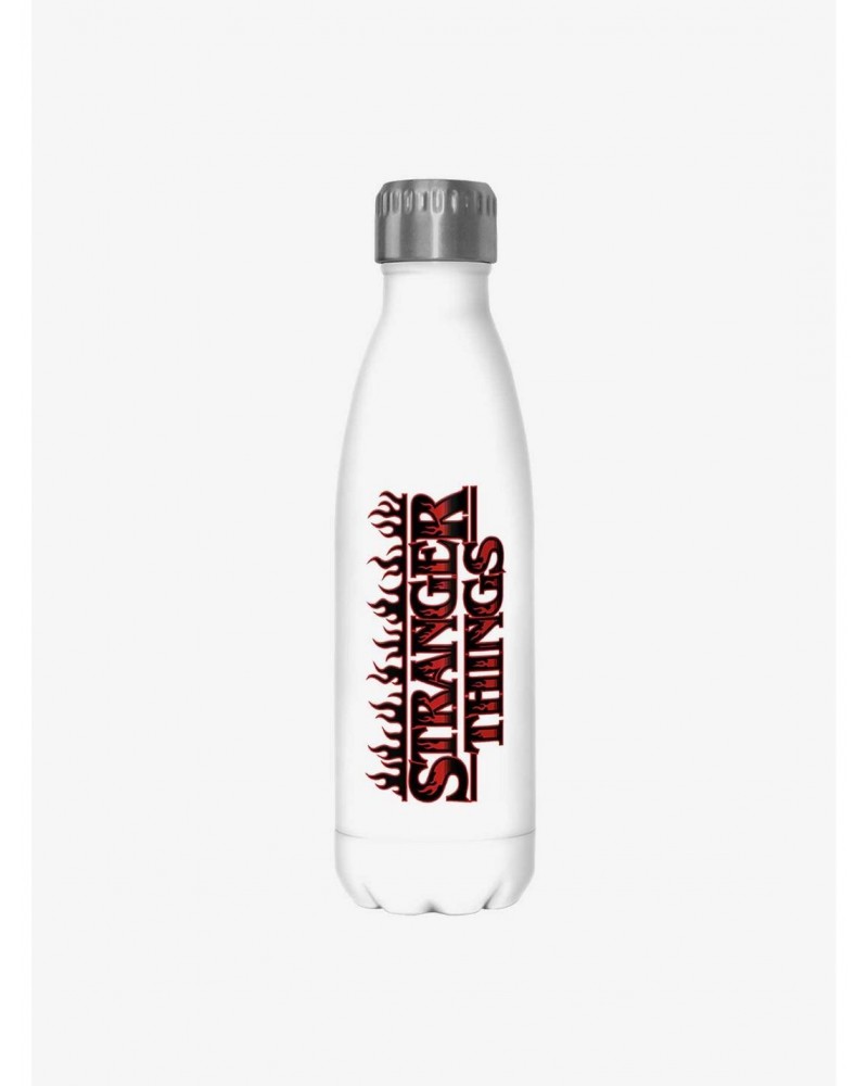 Stranger Things Flame Logo Stainless Steel Water Bottle $11.95 Water Bottles