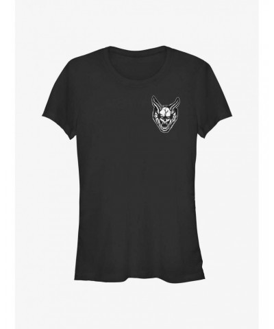 Stranger Things Cutout Demon Head Pocket Girls T-Shirt $7.47 T-Shirts