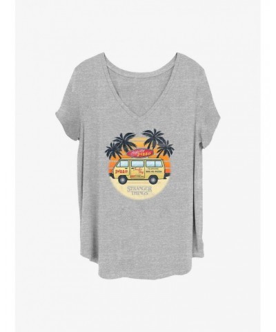 Stranger Things Surfer Boy Sunset Girls T-Shirt Plus Size $8.96 T-Shirts