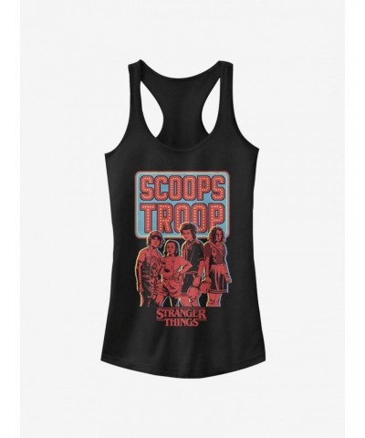 Stranger Things Scoops Troop In Red Girls Tank Top $9.46 Tops