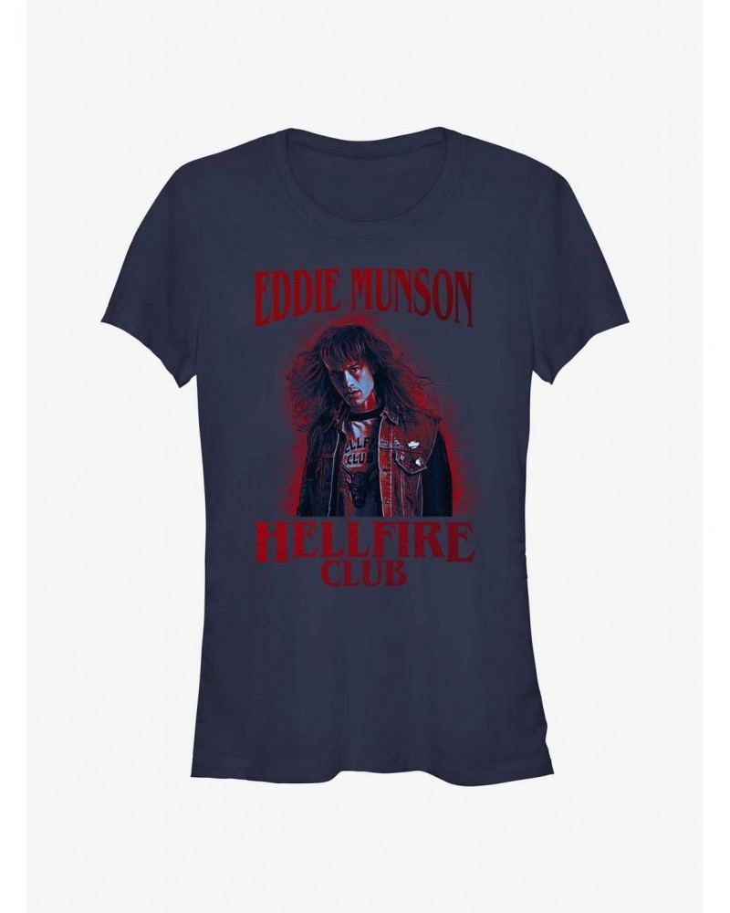 Stranger Things Eddie Munson Hellfire Club Girls T-Shirt $11.21 T-Shirts