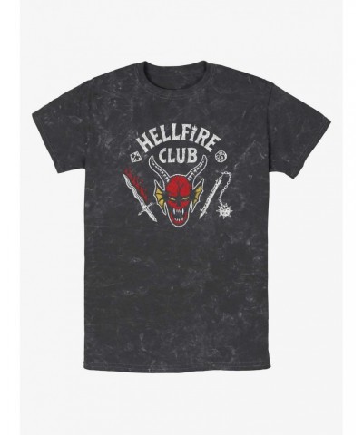 Stranger Things Hellfire Club Mineral Wash T-Shirt $9.84 T-Shirts