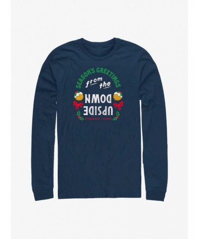 Stranger Things Season's Greetings From The Upside Down Long-Sleeve T-Shirt $12.83 T-Shirts