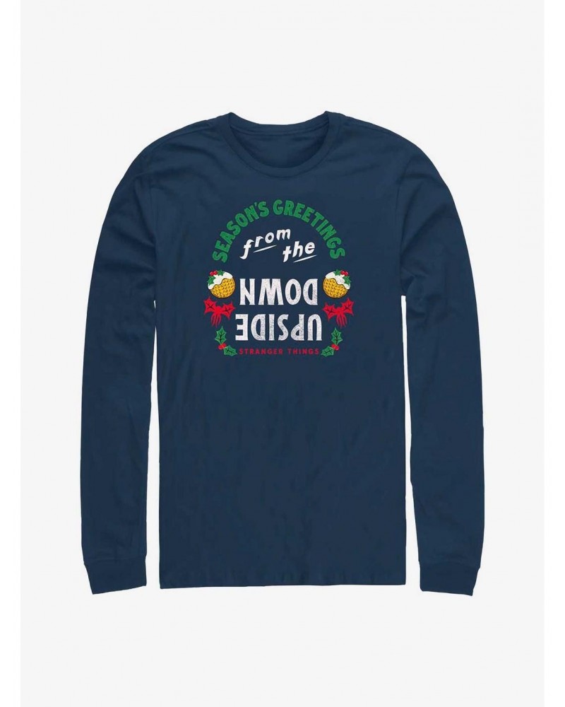 Stranger Things Season's Greetings From The Upside Down Long-Sleeve T-Shirt $12.83 T-Shirts