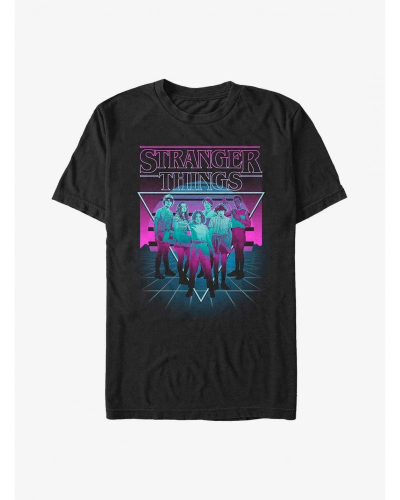 Stranger Things Neon Group T-Shirt $14.05 T-Shirts