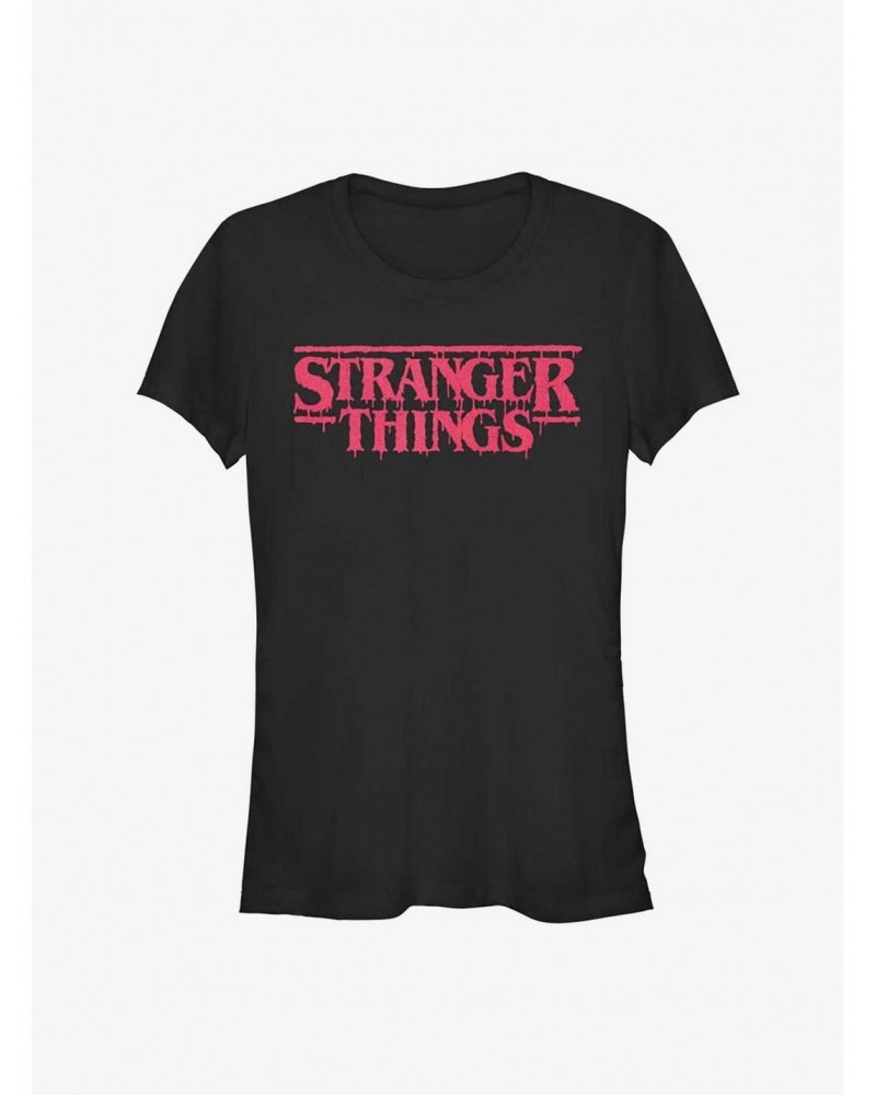 Stranger Things Drippy Logo Girls T-Shirt $11.21 T-Shirts