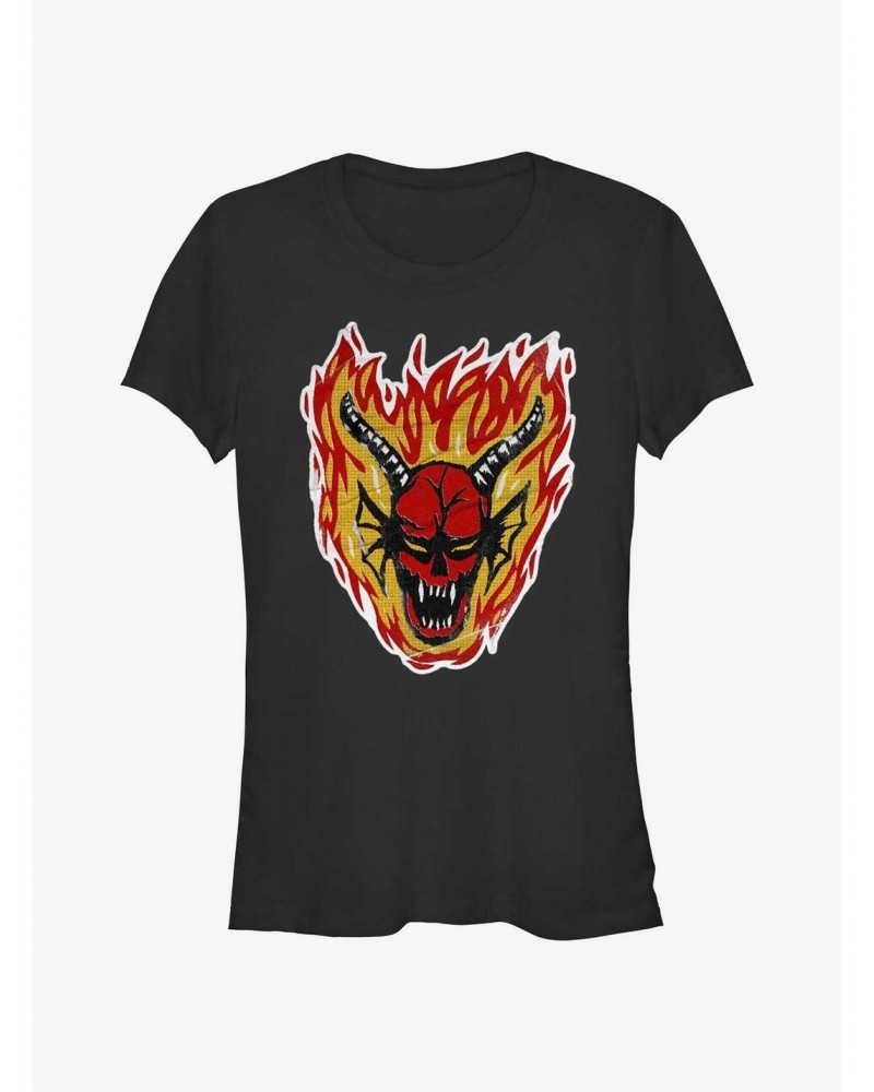 Stranger Things Demon Head Girls T-Shirt $8.47 T-Shirts