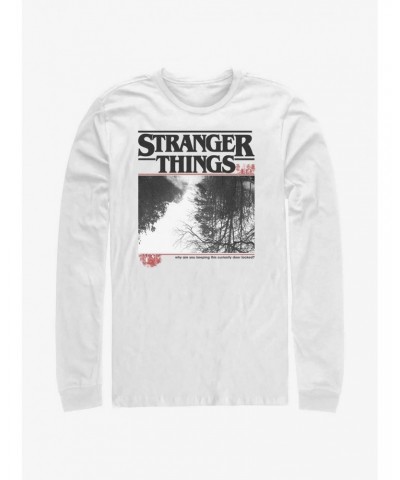 Stranger Things Forest Photo Logo Long Sleeve T-Shirt $15.13 T-Shirts