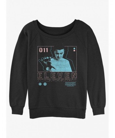 Stranger Things Eleven Infographic Girls Slouchy Sweatshirt $18.08 Sweatshirts