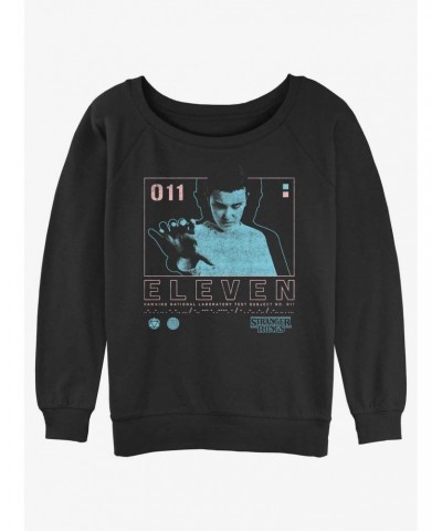 Stranger Things Eleven Infographic Girls Slouchy Sweatshirt $18.08 Sweatshirts