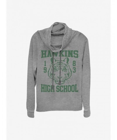 Stranger Things Hawkins High Tiger 1983 Cowlneck Long-Sleeve Girls Top $19.31 Tops