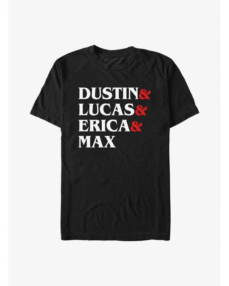 Stranger Things Dustin & Lucas & Erica & Max T-Shirt $11.71 T-Shirts