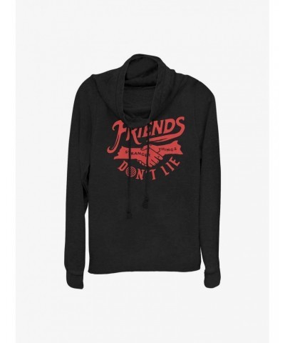 Stranger Things Friends Don't Lie Cowl Neck Long-Sleeve Top $14.37 Tops