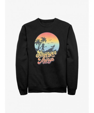 Stranger Things Retro Sun Sweatshirt $12.92 Sweatshirts