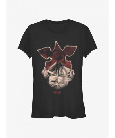 Stranger Things Halftone Demogorgon Girls T-Shirt $10.71 T-Shirts