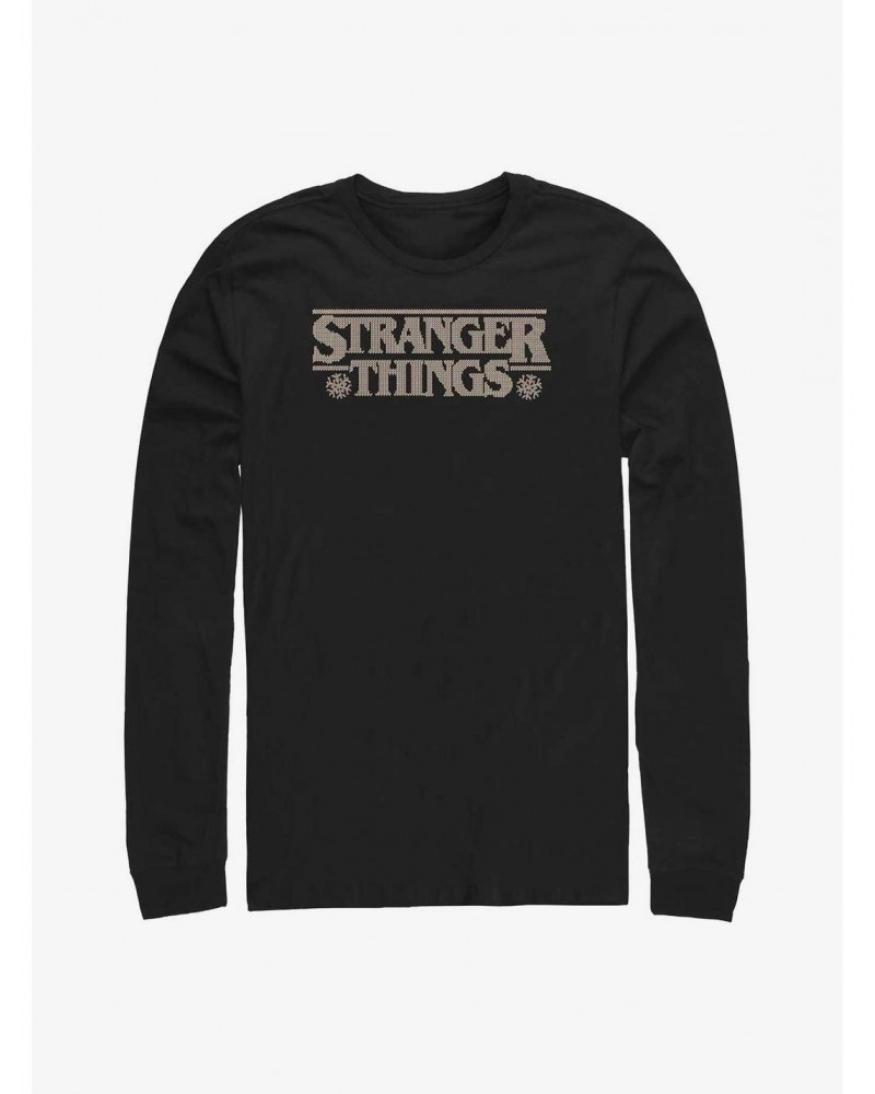 Stranger Things Knitted Logo Long-Sleeve T-Shirt $16.45 T-Shirts