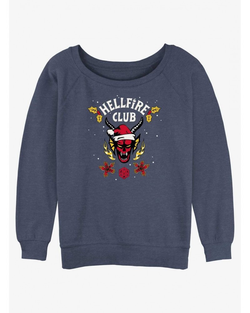 Stranger Things A Hellfire Holiday Girls Slouchy Sweatshirt $15.87 Sweatshirts