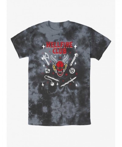 Stranger Things Hellfire Club Mineral Wash T-Shirt $9.07 T-Shirts