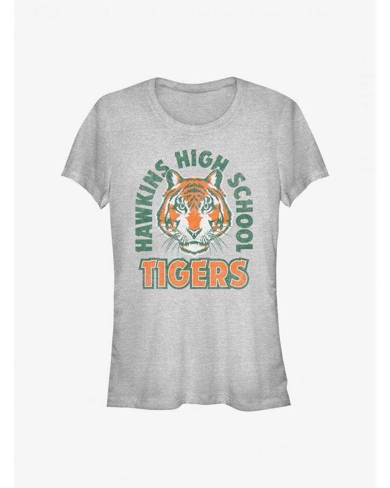 Stranger Things Hawkins High School Tigers Arch Girls T-Shirt $10.21 T-Shirts