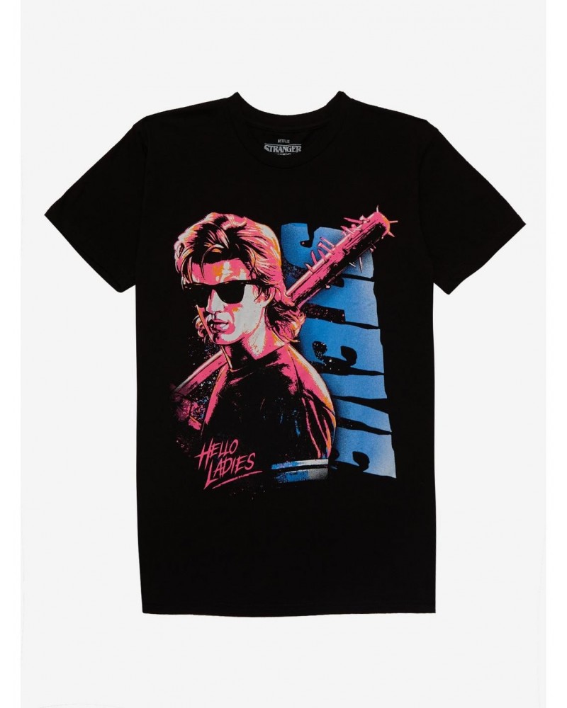 Stranger Things Steve Bat T-Shirt $11.23 T-Shirts