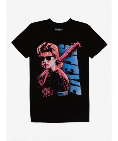 Stranger Things Steve Bat T-Shirt $11.23 T-Shirts