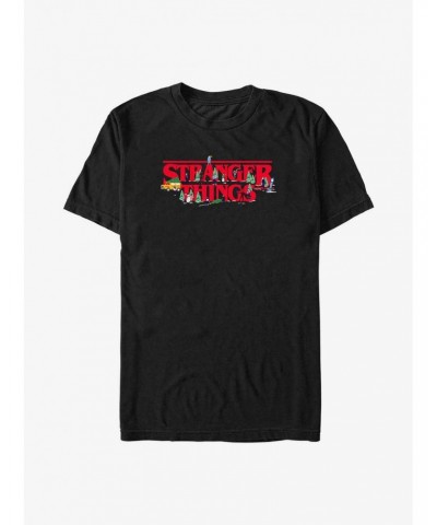 Stranger Things Christmas Scene Logo T-Shirt $11.47 T-Shirts